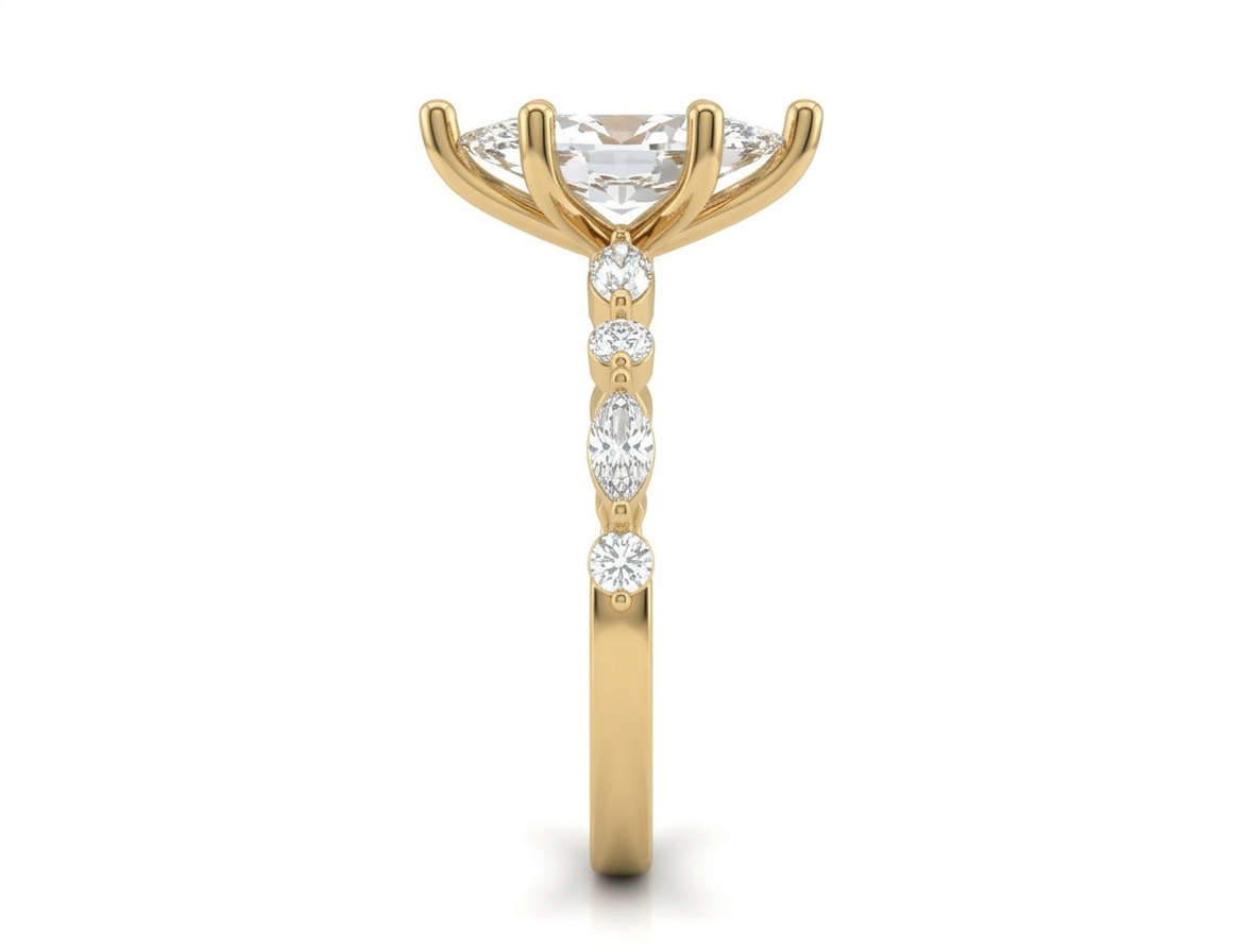 Anillo Destello Marquise — Oro Sólido 10K / 14K / 18K