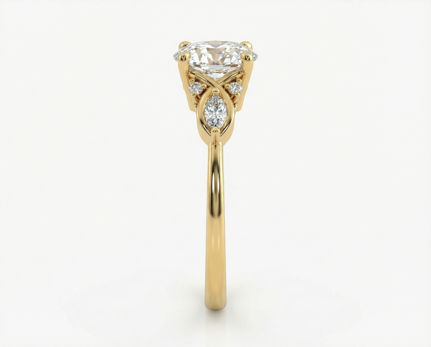 Trío de Boda Jardín de Luz — Set Completo en Vermeil de Oro con Zirconia