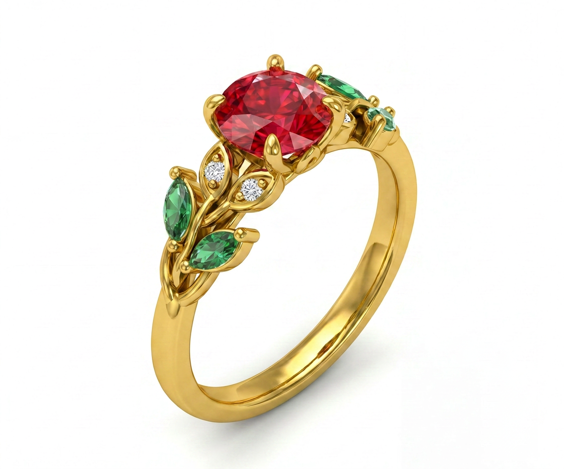 Rosa Eterna - Ruby, Esmeralda y diamante