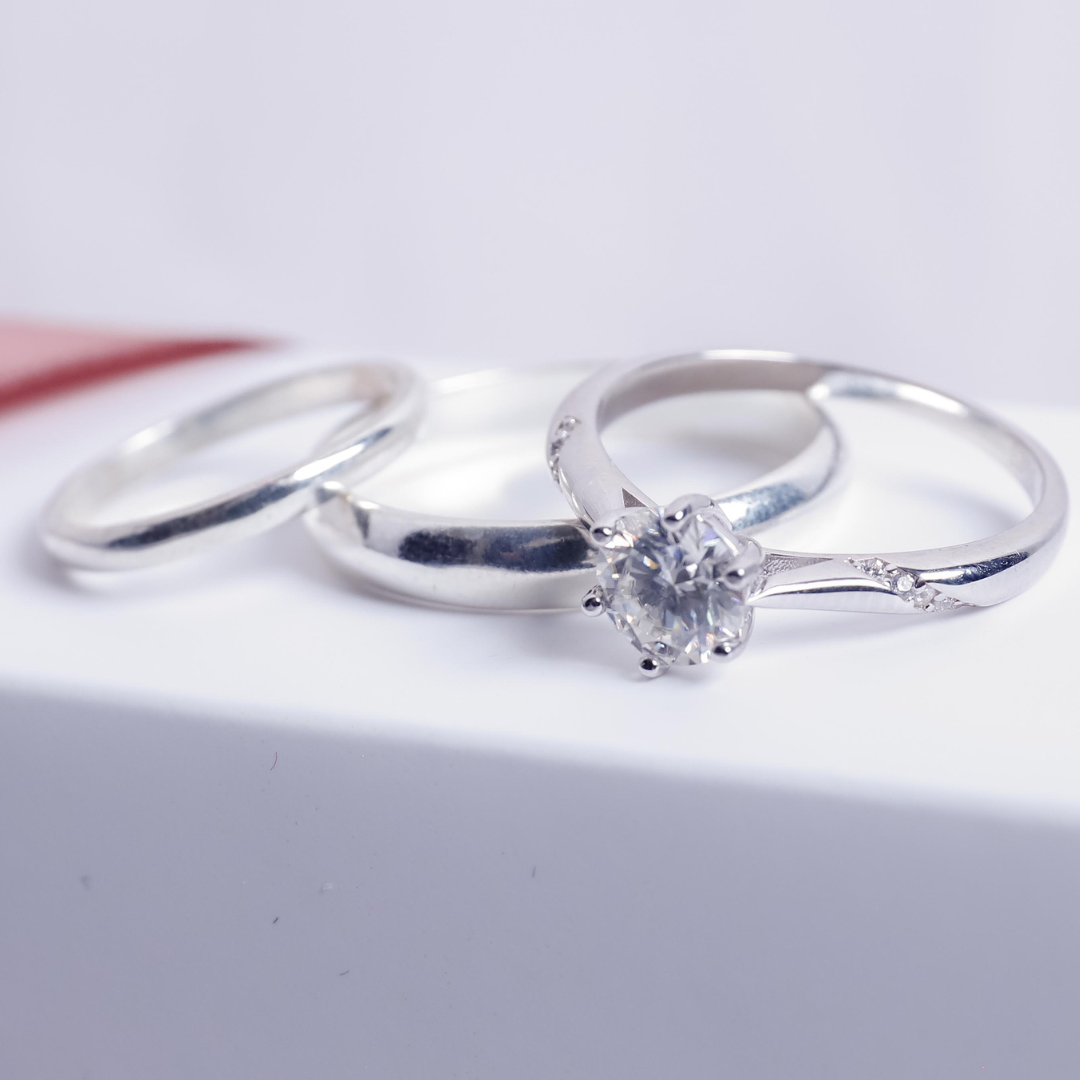 Trios de boda en plata 925