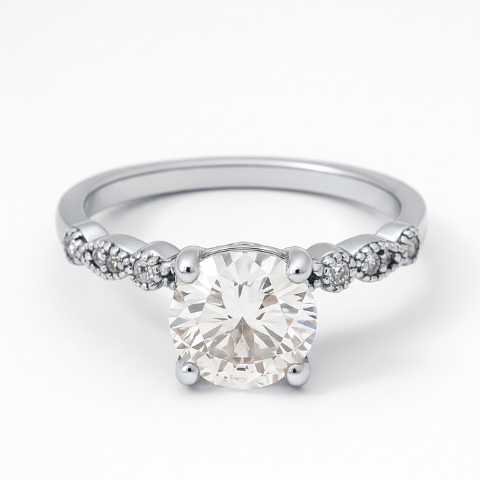 Anillo de compromiso Eco de Ternura con circonia en plata 925 — SilverShine