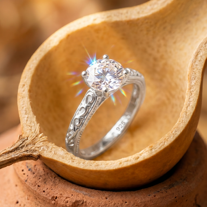 Herencia de Amor · Anillo solitario filigrana vintage en plata 925 — SilverShine (vista 4)
