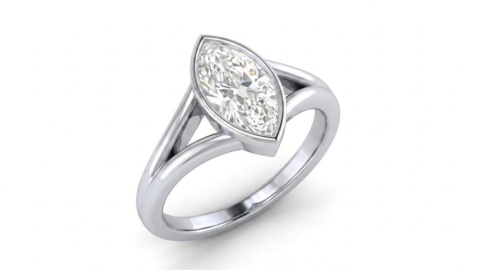 Caricia Dorada · Anillo solitario marquise bezel en plata 925 — SilverShine (vista 2)