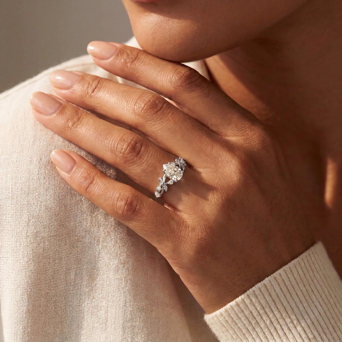 Rocío del Alba · Anillo con moissanita en plata 925 — SilverShine (vista 7)