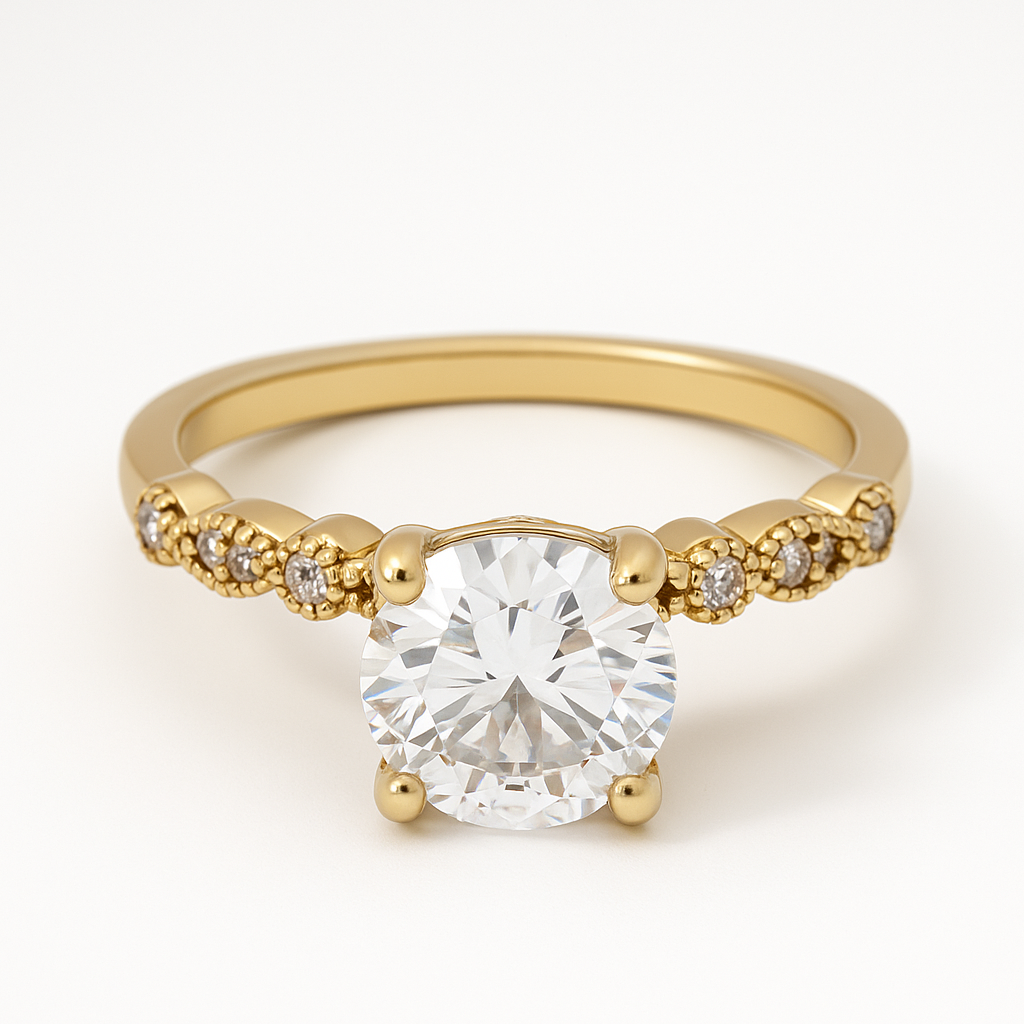 Anillo de compromiso Eco de Ternura con piedra circonia en oro, vermeil o plata 925 — SilverShine