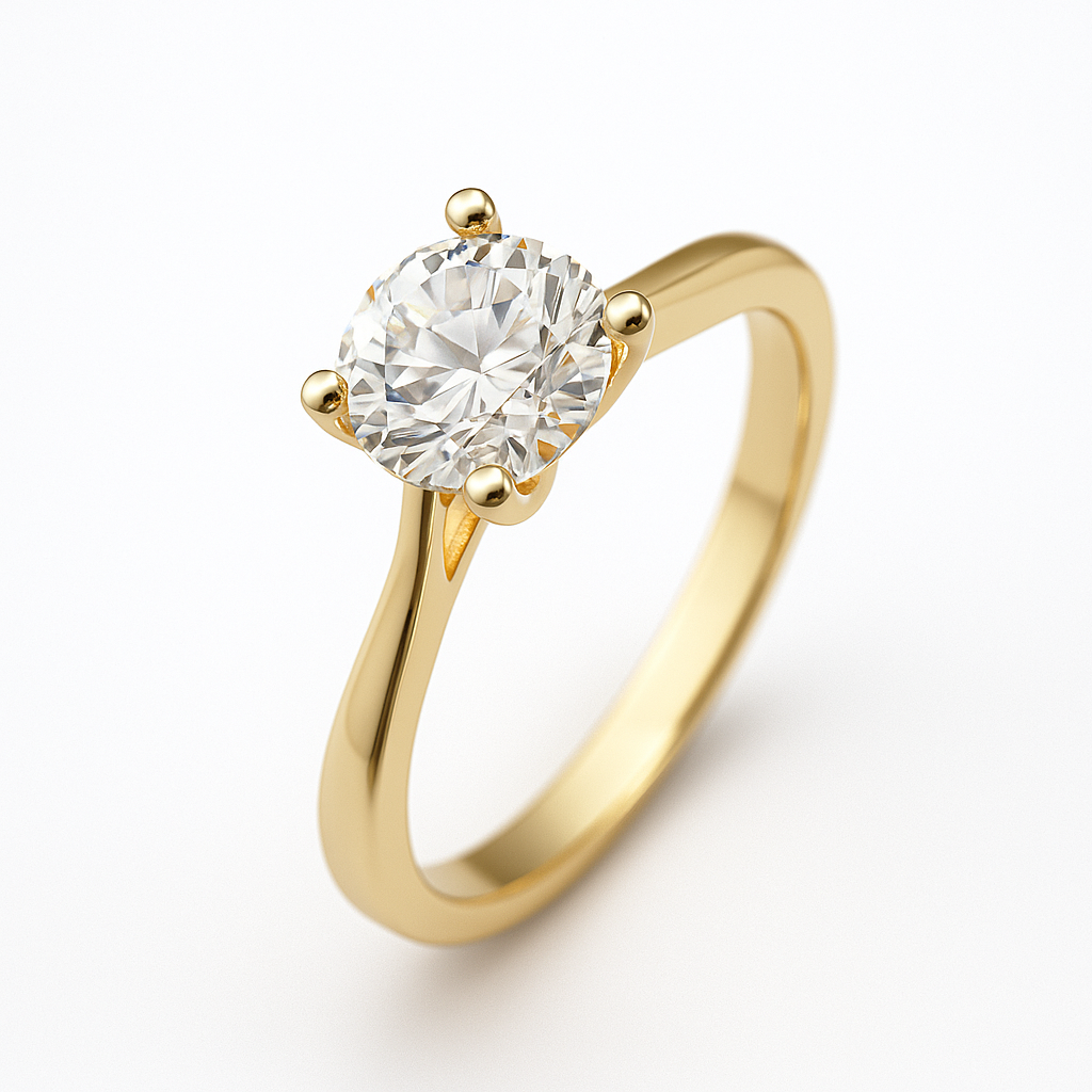 Anillo de compromiso Alma Unida con piedra mosanita 0.50CT