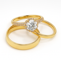 Trio de boda Cumbre de Amor - Bañado en Oro vermeil