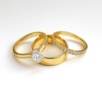 Trio de boda Esencia Radiante - Bañado en oro  vermeil 18K