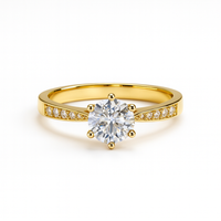 Anillo de Nexo radiante con piedra mosanita 1CT