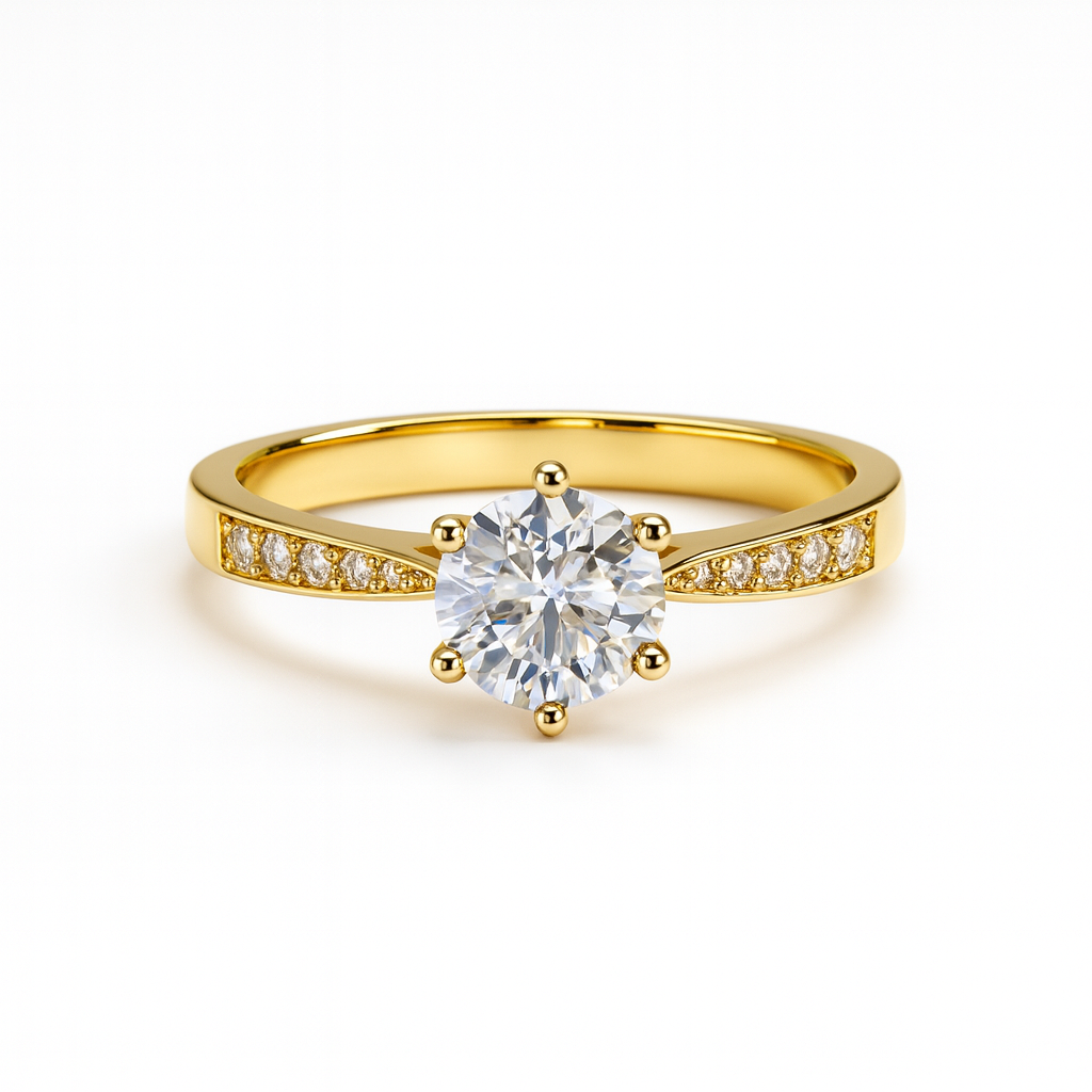 Anillo de Nexo radiante con piedra mosanita 1CT