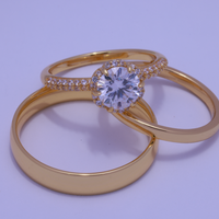 Trio de boda Cumbre de Amor - Bañado en Oro vermeil