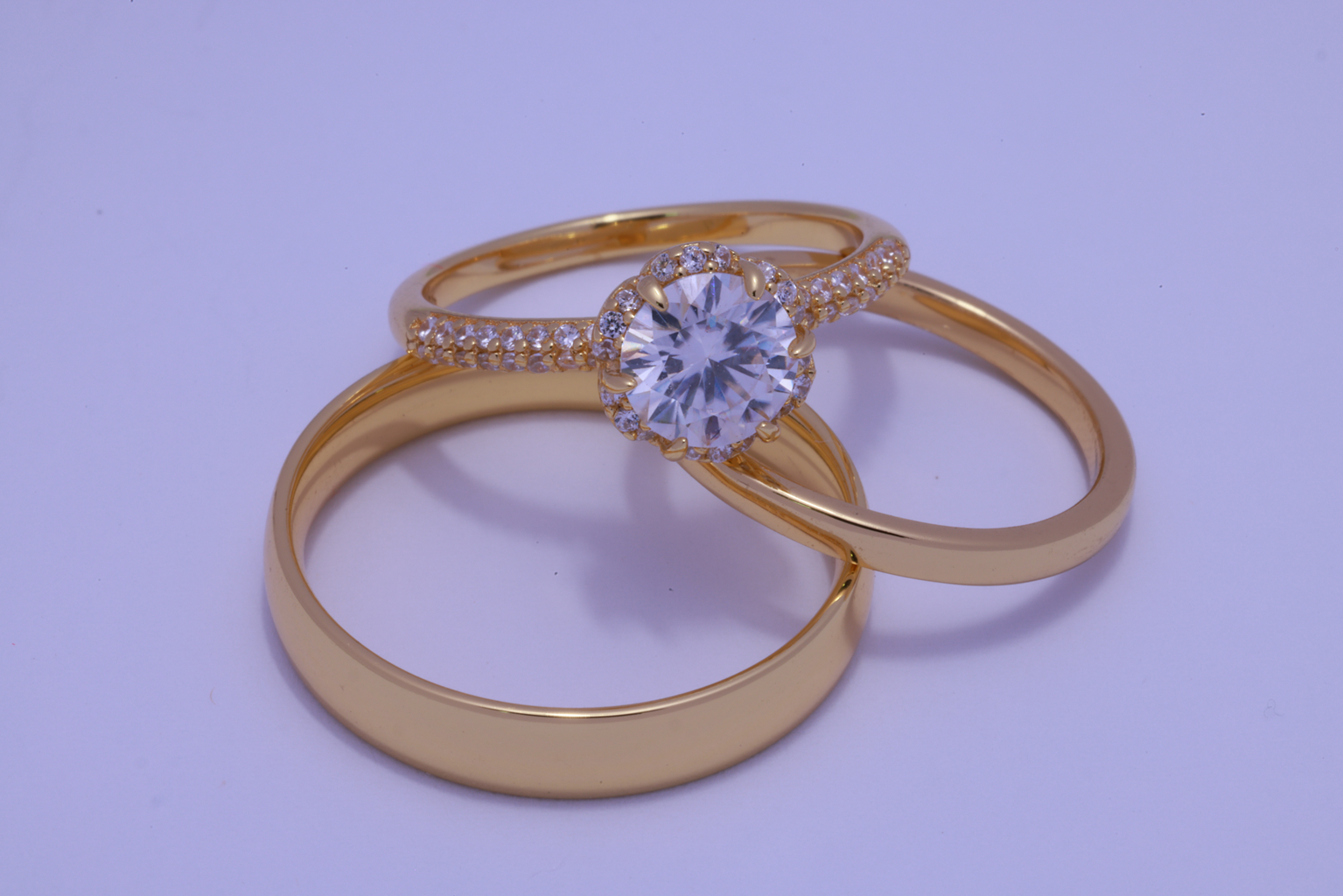 Trio de boda Cumbre de Amor - Bañado en Oro vermeil