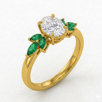 Jardin de esmeralda - Moissanita, diamante y esmerldas