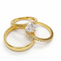 Trío de Boda Herencia de Amor — Set Completo en Vermeil de Oro con Zirconia