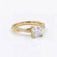 Lazo Eterno — Anillo de Compromiso Princess Twist en Vermeil u Oro Sólido