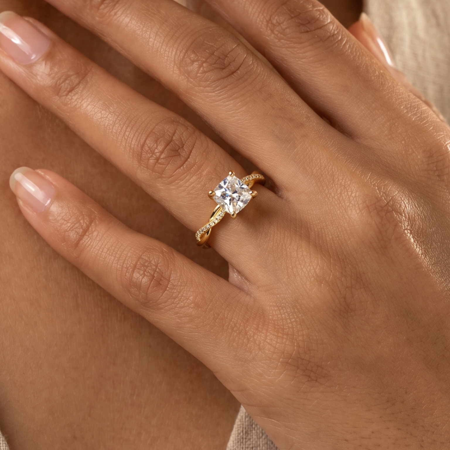 Trío de Boda Lazo Eterno · Set Completo en Vermeil de Oro con Zirconia en oro vermeil 18K — SilverShine (vista 7)