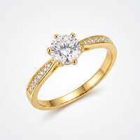 Trío de Boda Nexo Radiante — Set Completo con Moissanite en Vermeil de Oro