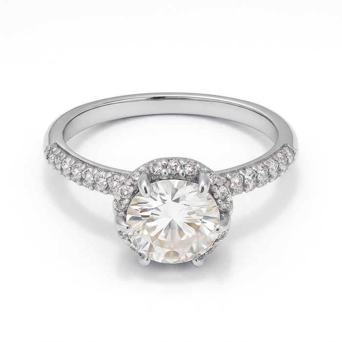 Anillo de compromiso Cumbre de Amor con moissanita 1CT en plata 925 — SilverShine