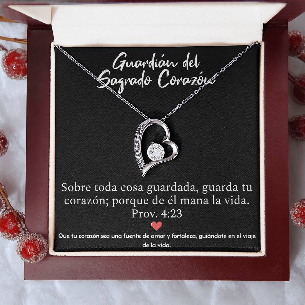 Guardian of the Sacred Heart Necklace - Proverbs 4:23 Scripture Pendant