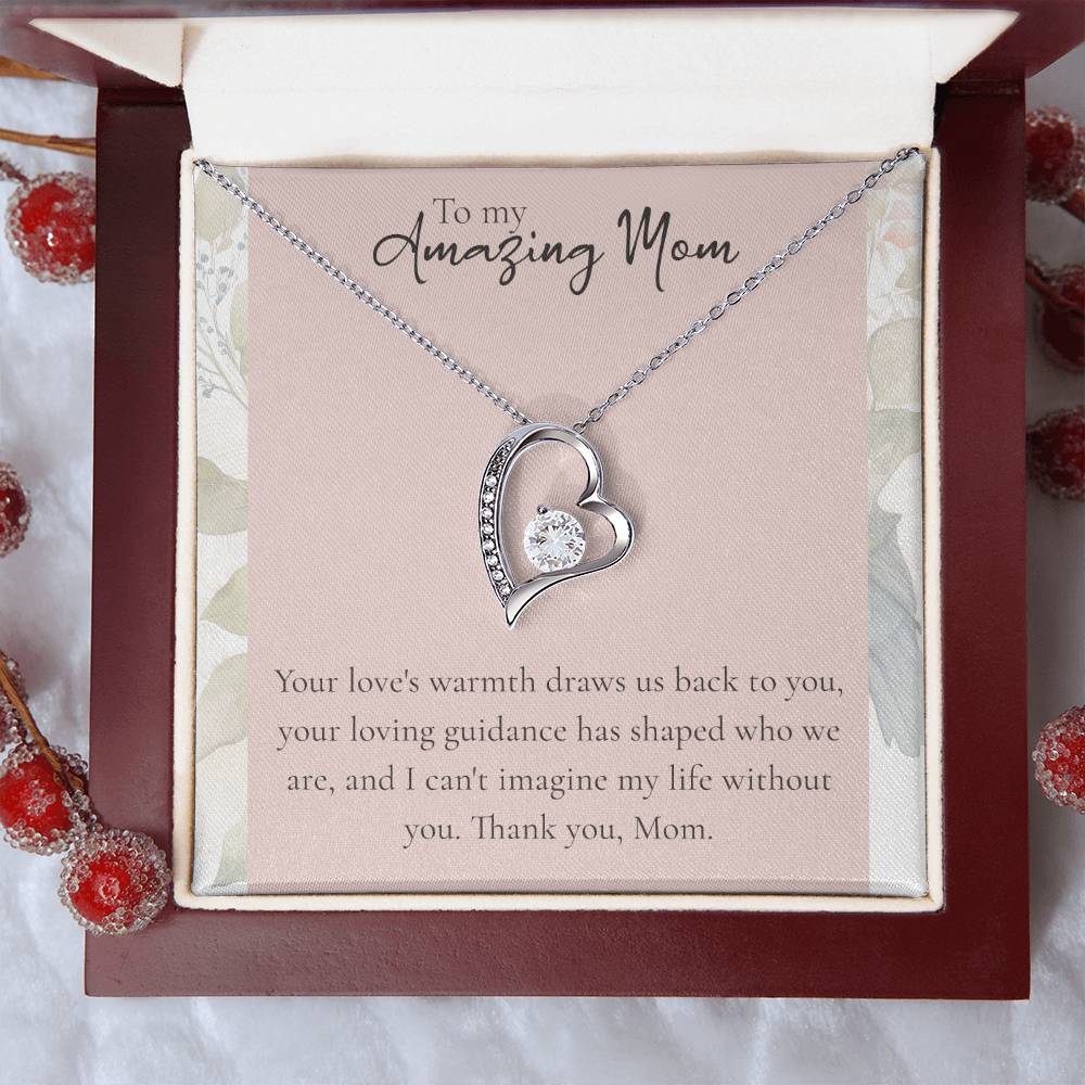 To My Amazing Mom Heart Necklace