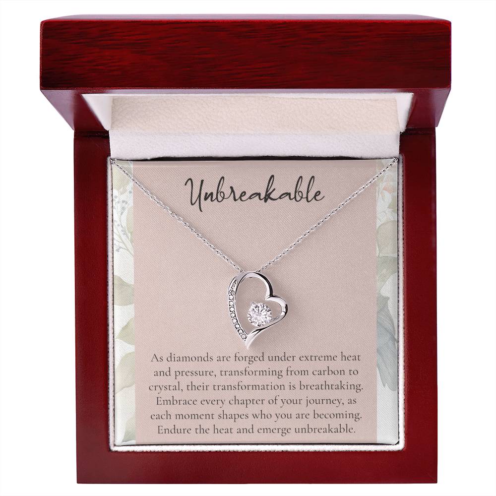 Unbreakable Heart Necklace – Inspirational Diamond Pendant