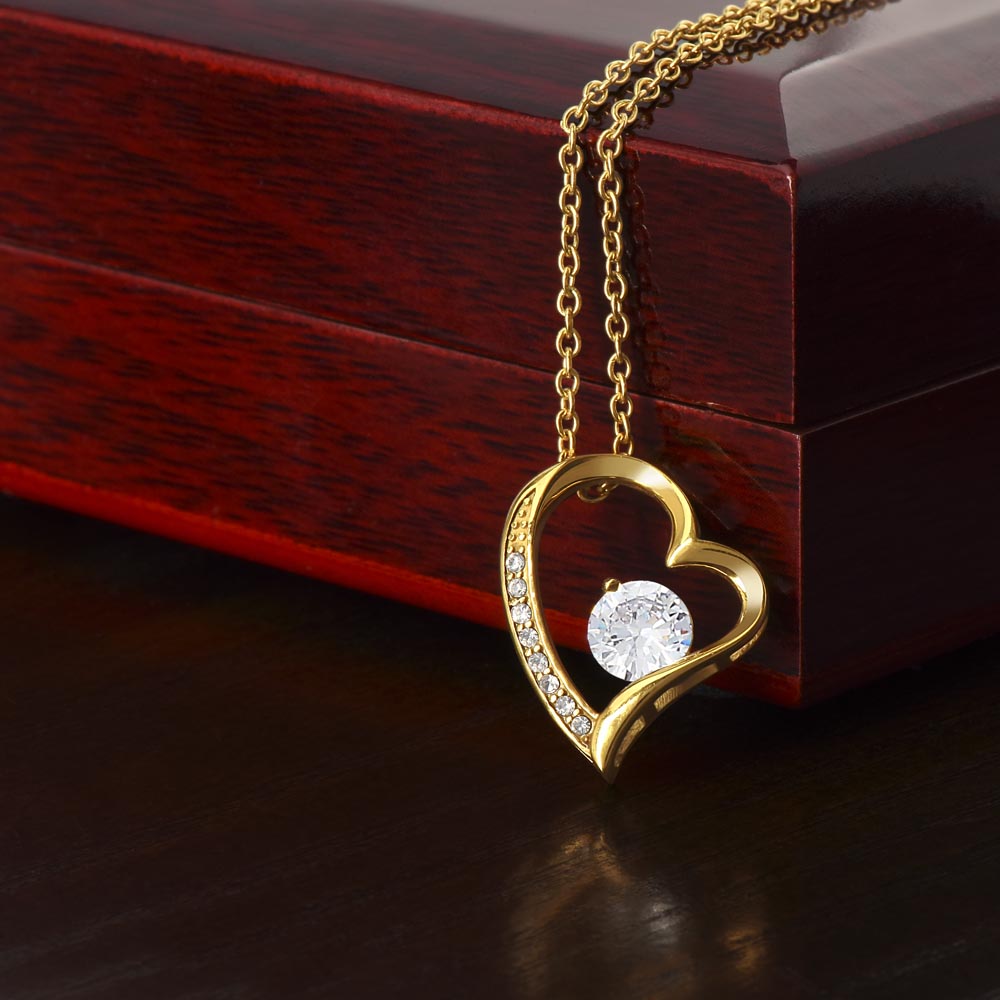 To My Unbiological Sister - Heart Necklace with Sentimental Message