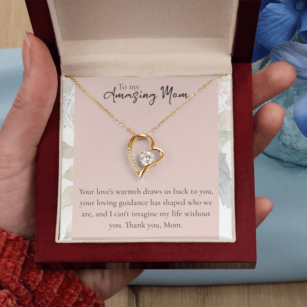 To My Amazing Mom Heart Necklace