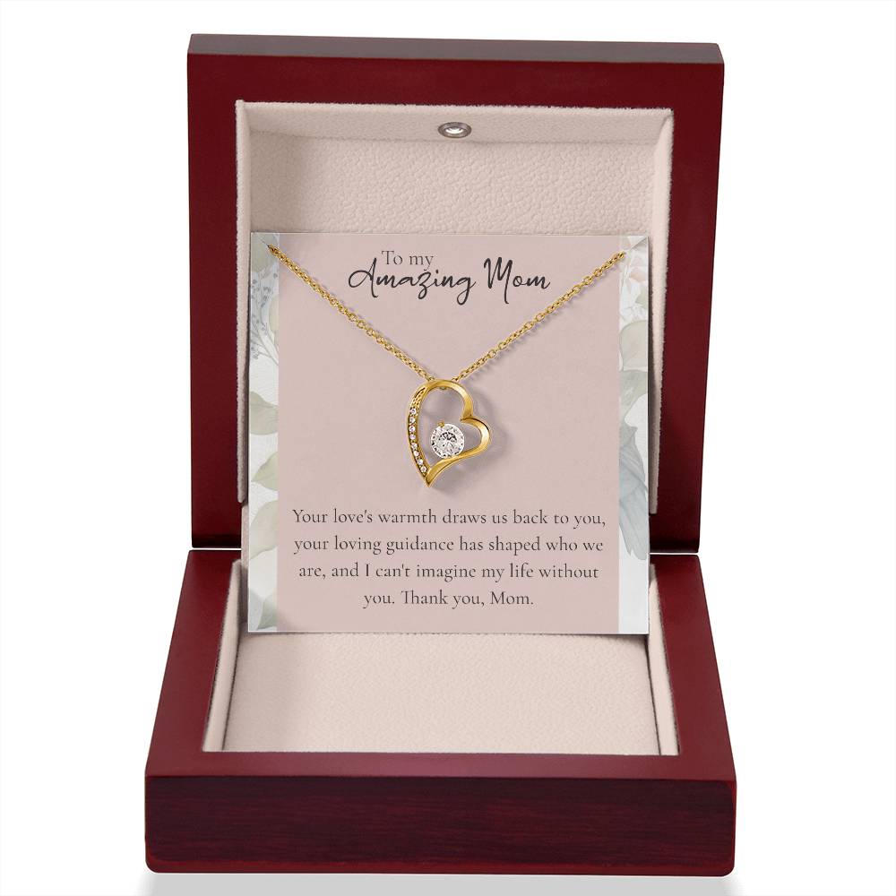 To My Amazing Mom Heart Necklace