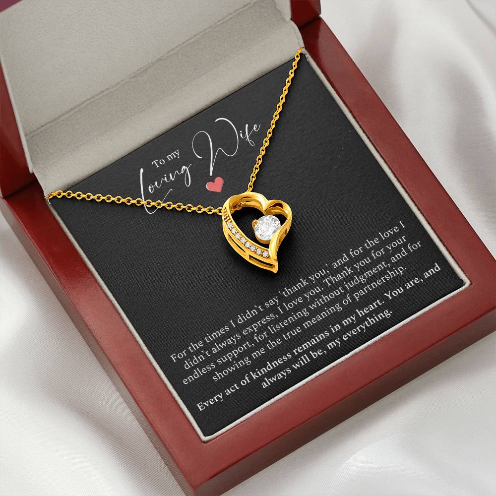 To My Loving Wife Necklace – Elegant Heart Pendant, A Heartfelt Gift for Wives, Romantic Engagement Gift, Jewelry for Her, gifts for her