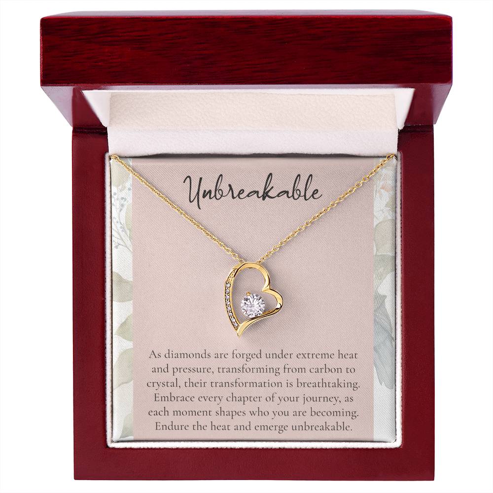 Unbreakable Heart Necklace – Inspirational Diamond Pendant