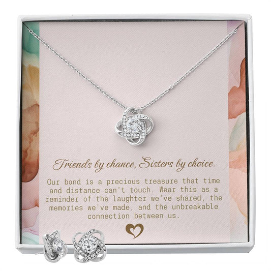 Friends by Chance - Sisters by Choice Necklace and Earrings Set