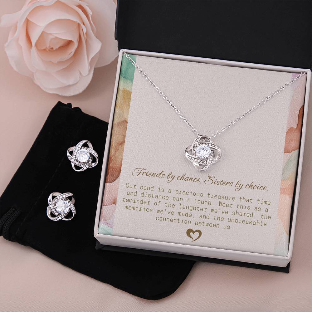 Friends by Chance - Sisters by Choice Necklace and Earrings Set