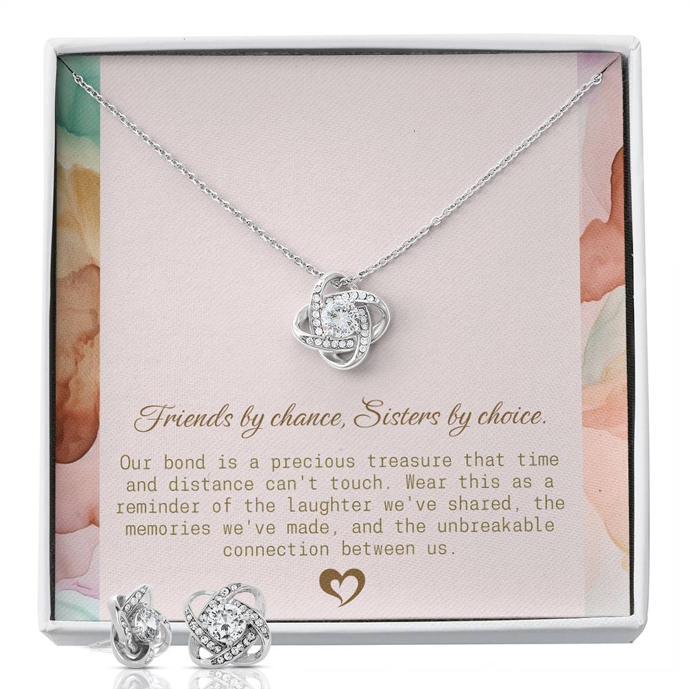 Friends by Chance - Sisters by Choice Necklace and Earrings Set