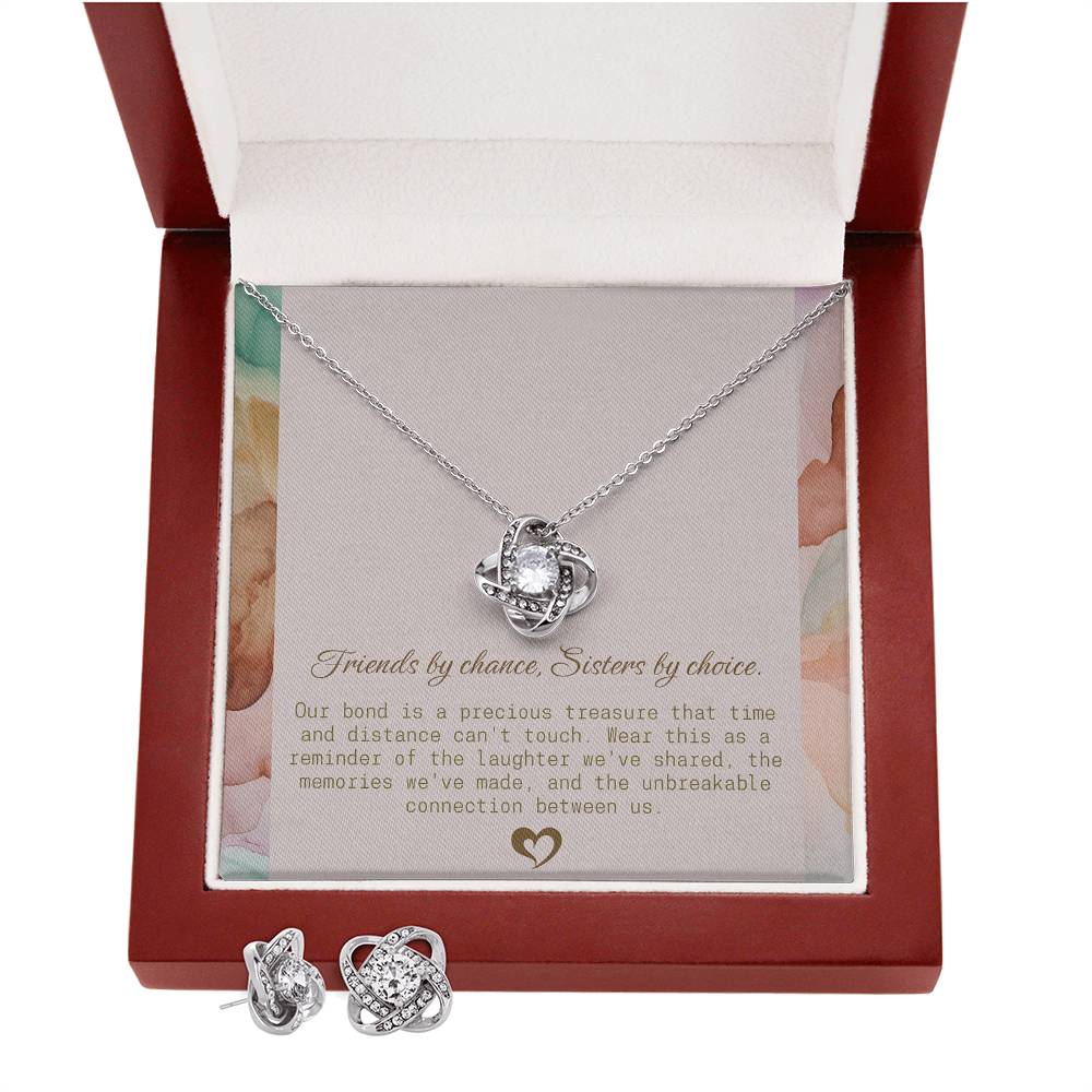 Friends by Chance - Sisters by Choice Necklace and Earrings Set