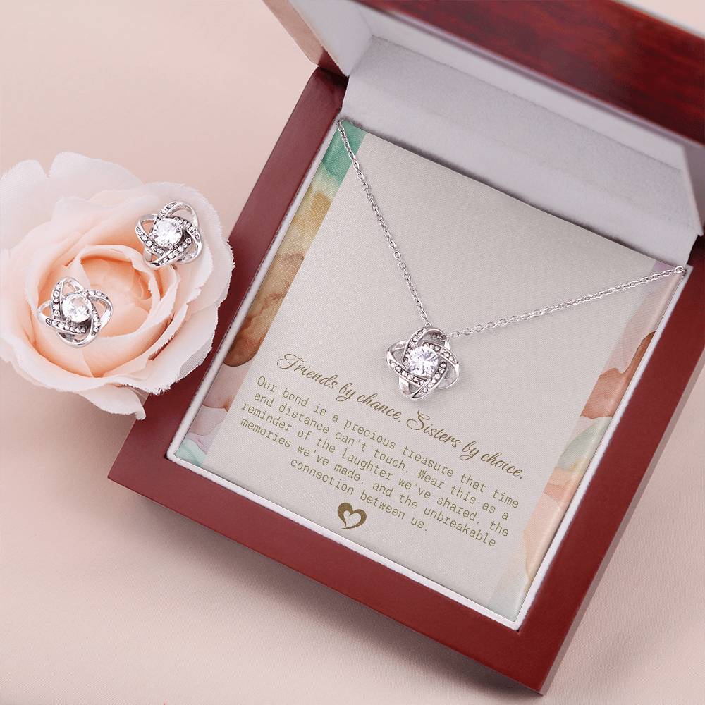 Friends by Chance - Sisters by Choice Necklace and Earrings Set