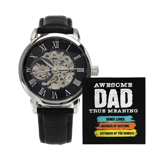 "Elegant Men's Openwork Watch - The Perfect Father's Day Gift"