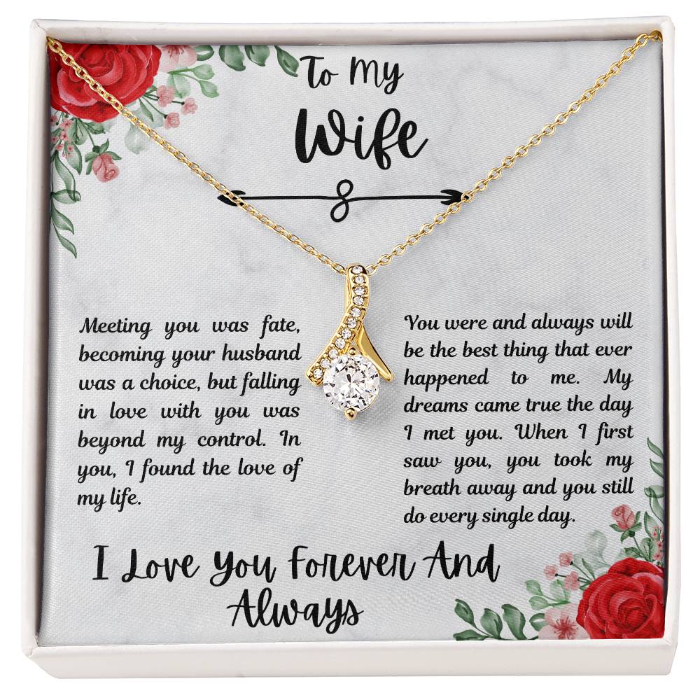 To My Wife - Alluring Beauty Pendant Necklace - Romantic Jewelry Gift for Anniversary, Birthday, or Special Occasions