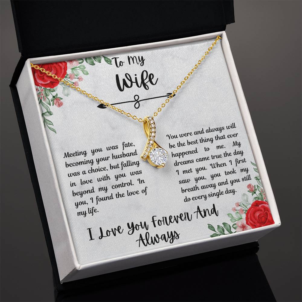 To My Wife - Alluring Beauty Pendant Necklace - Romantic Jewelry Gift for Anniversary, Birthday, or Special Occasions