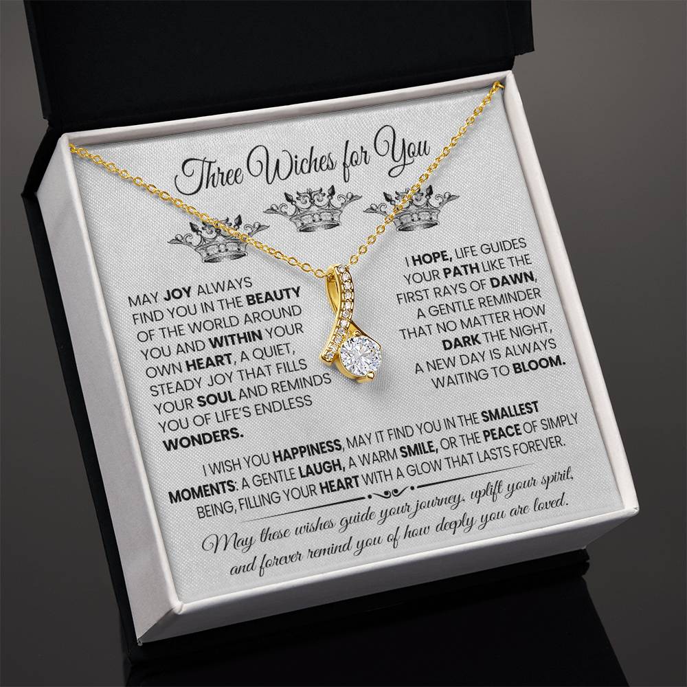 Three Wishes for You" Pendant Necklace - A Meaningful and Heartfelt Gift