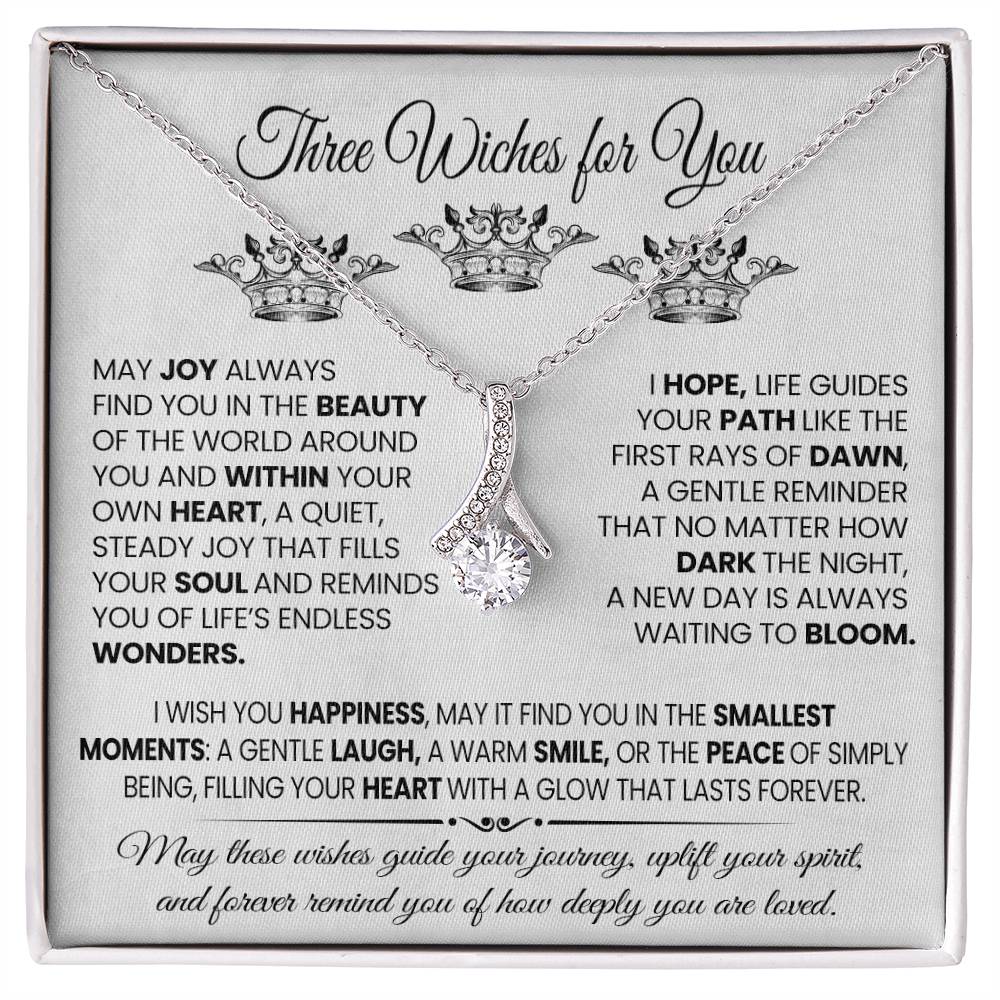 Three Wishes for You" Pendant Necklace - A Meaningful and Heartfelt Gift