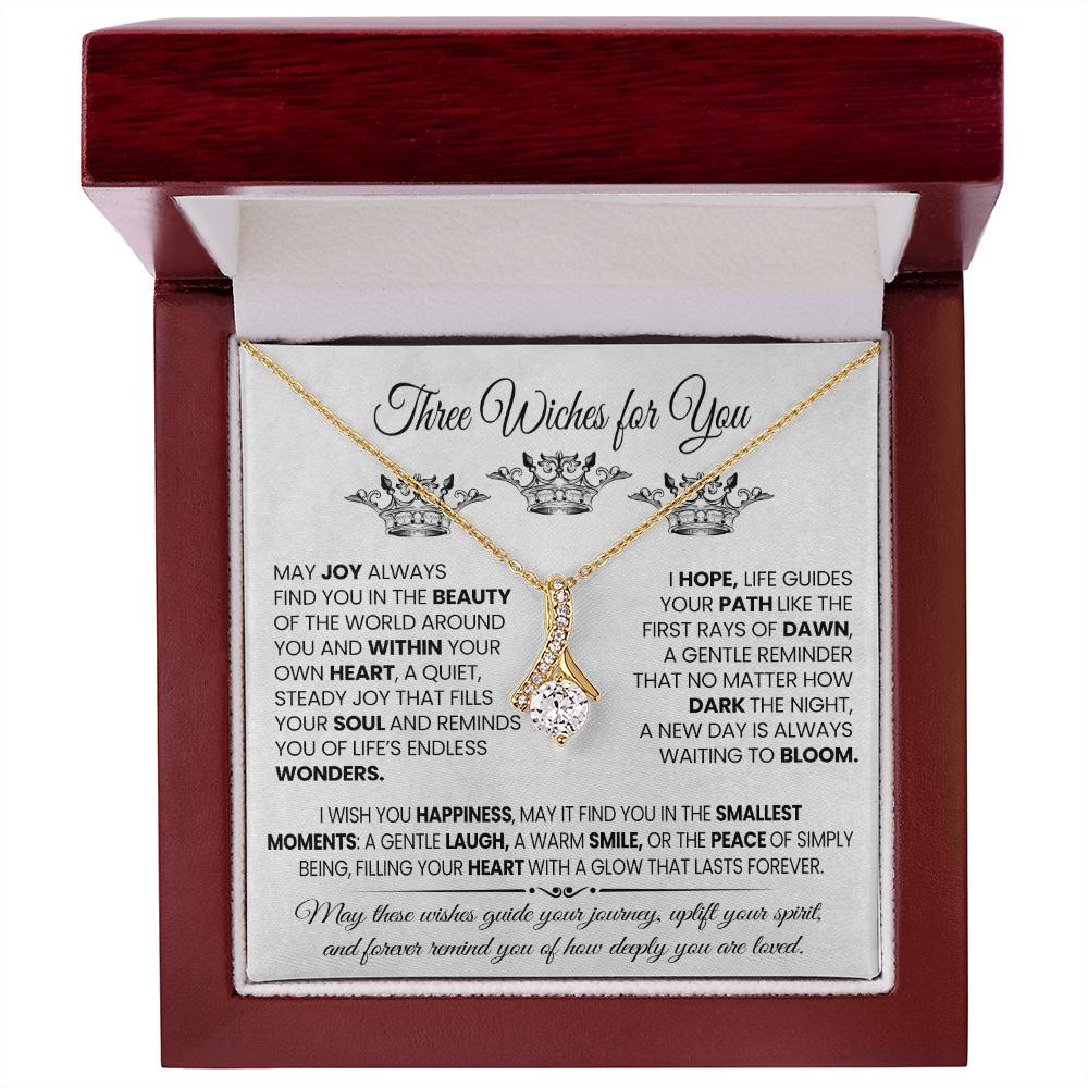 Three Wishes for You" Pendant Necklace - A Meaningful and Heartfelt Gift