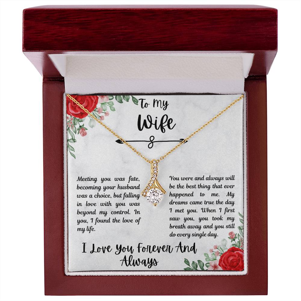 To My Wife - Alluring Beauty Pendant Necklace - Romantic Jewelry Gift for Anniversary, Birthday, or Special Occasions