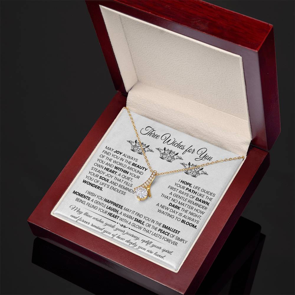 Three Wishes for You" Pendant Necklace - A Meaningful and Heartfelt Gift