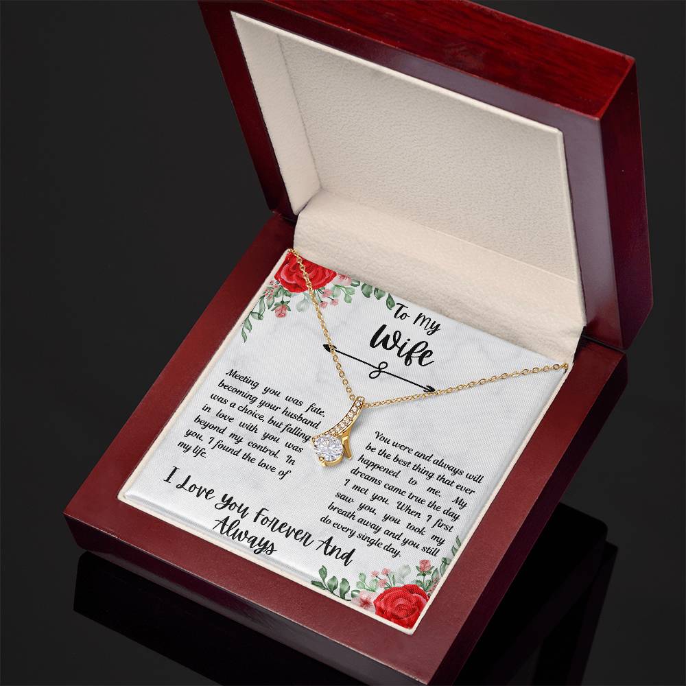 To My Wife - Alluring Beauty Pendant Necklace - Romantic Jewelry Gift for Anniversary, Birthday, or Special Occasions