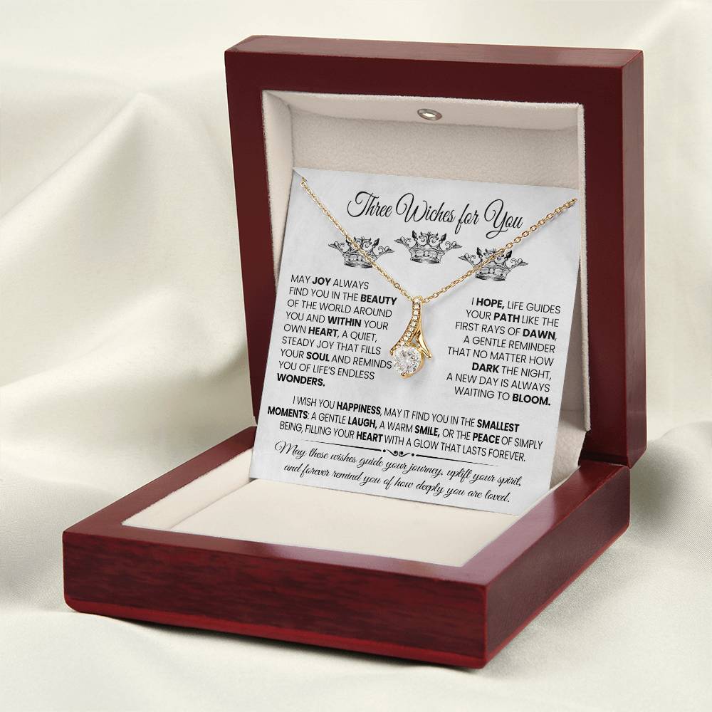 Three Wishes for You" Pendant Necklace - A Meaningful and Heartfelt Gift