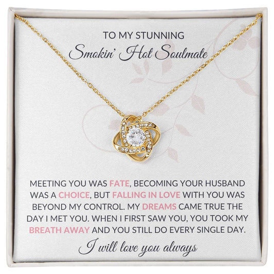 Gifts for Wife Romantic Necklace, Wife Birthday Gift Ideas, Necklace for Wife From Husband, Message Card and Gift Box, Cubic Zirconia, Gold Plated