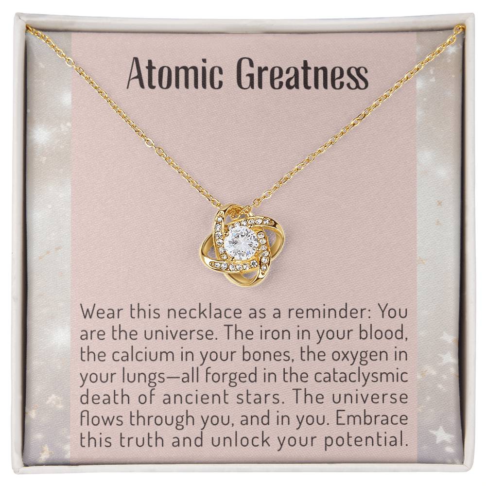 Unlock your potential Necklace | Birthday Gift For Best Friend | Atomic Pendant | Jewelry with card | Cosmic origins chain | Infinite Token