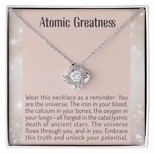 Unlock your potential Necklace | Birthday Gift For Best Friend | Atomic Pendant | Jewelry with card | Cosmic origins chain | Infinite Token