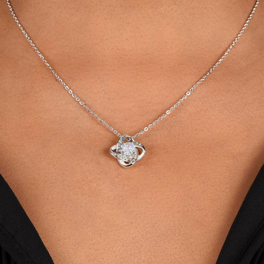 For Myself Necklace – Elegant Silver Knot Pendant, A Symbol of Self-Love and Joy