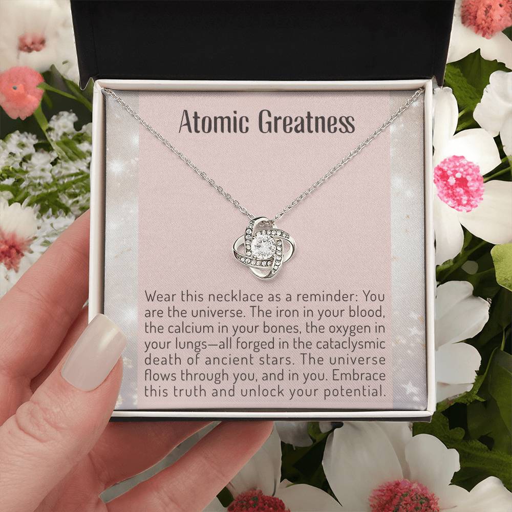 Unlock your potential Necklace | Birthday Gift For Best Friend | Atomic Pendant | Jewelry with card | Cosmic origins chain | Infinite Token